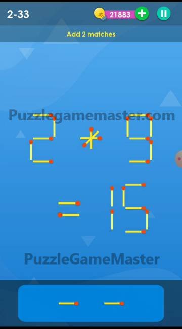 Smart Puzzle Collection Matches 2-33 Answer