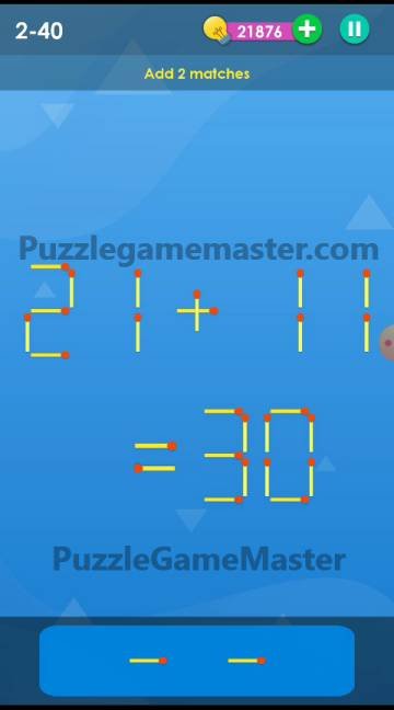 Smart Puzzle Collection Matches 2-40 Answer