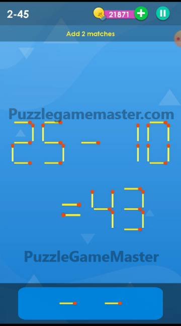 Smart Puzzle Collection Matches 2-45 Answer