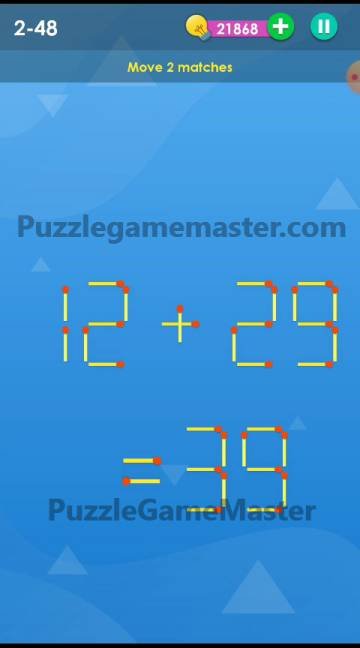Smart Puzzle Collection Matches 2-48 Answer