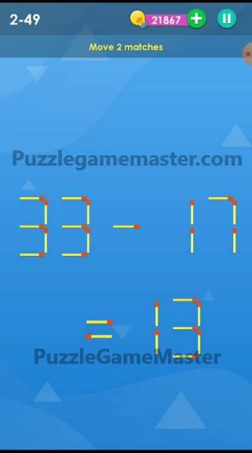 Smart Puzzle Collection Matches 2-49 Answer