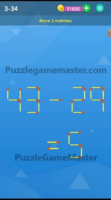 Smart Puzzle Collection Matches 3-34 Answer