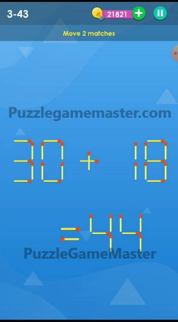 Smart Puzzle Collection Matches 3-43 Answer