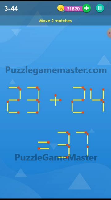 Smart Puzzle Collection Matches 3-44 Answer