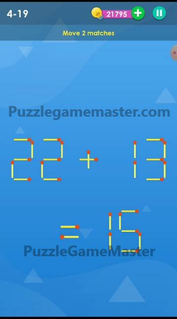 Smart Puzzle Collection Matches 4-19 Answer