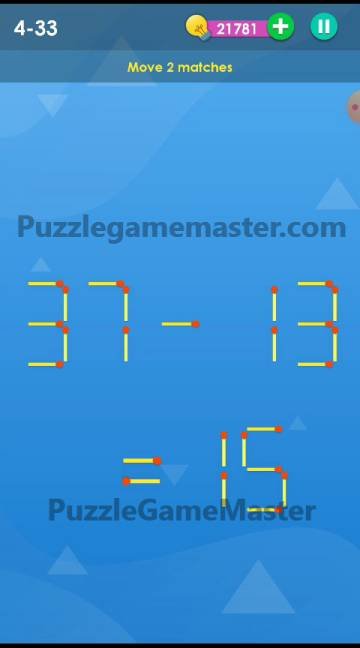 Smart Puzzle Collection Matches 4-33 Answer