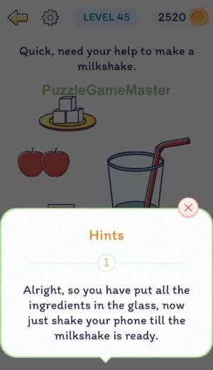 Smart Brain Quick, need your help to make a milkshake