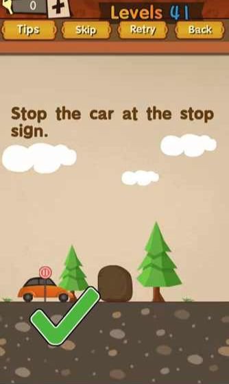 Super Brain Level 41 Solution Stop The Car At The Stop Sign Puzzle Game Master