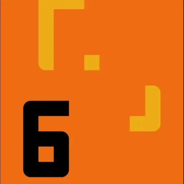 number 6 orange