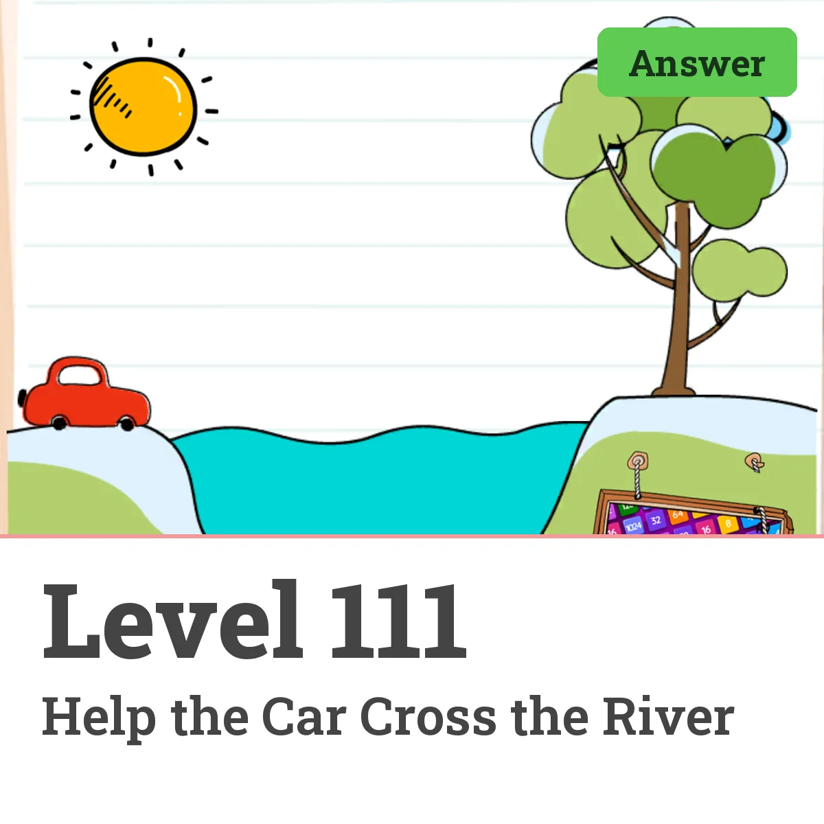 Brain Test: Tricky Puzzles Level 111 answer – Help the Car Cross the River