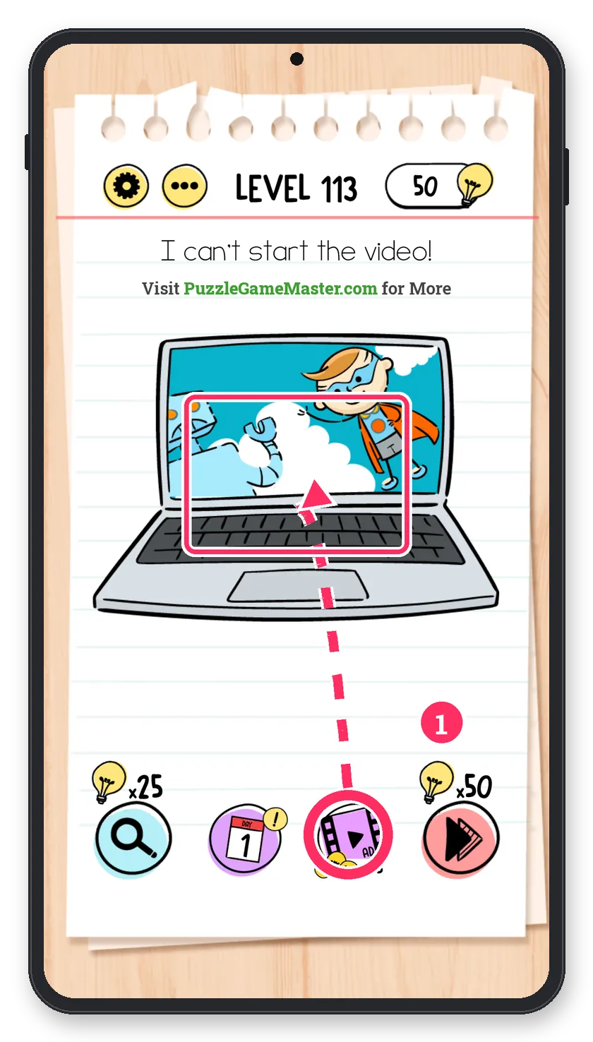 Brain Test: Tricky Puzzles Level 113 answer with steps marked
