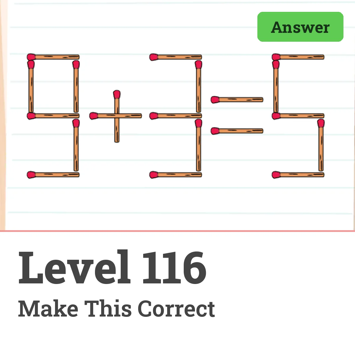 Brain Test: Tricky Puzzles Level 116 answer – Make This Correct