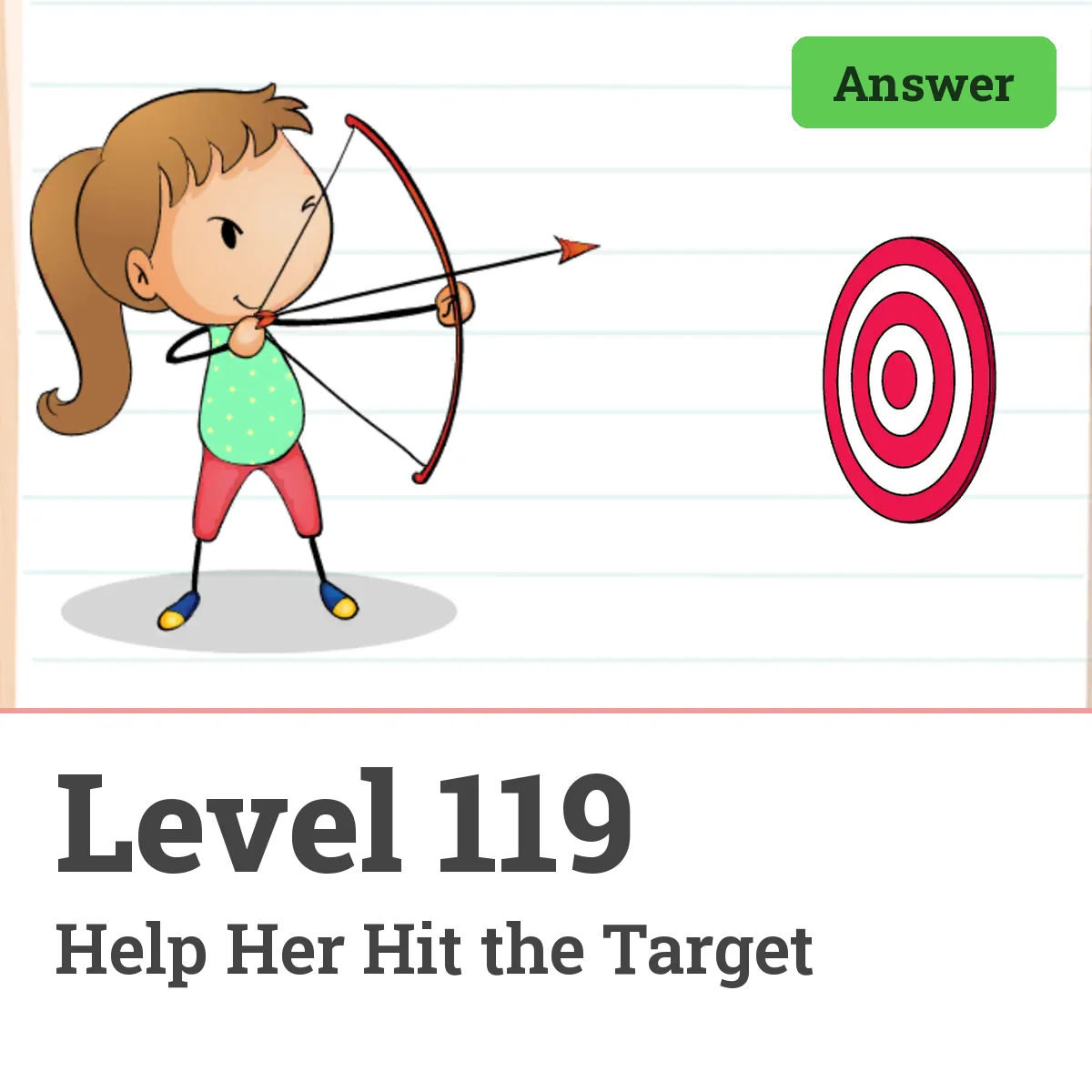 Brain Test: Tricky Puzzles Level 119 answer – Help Her Hit the Target
