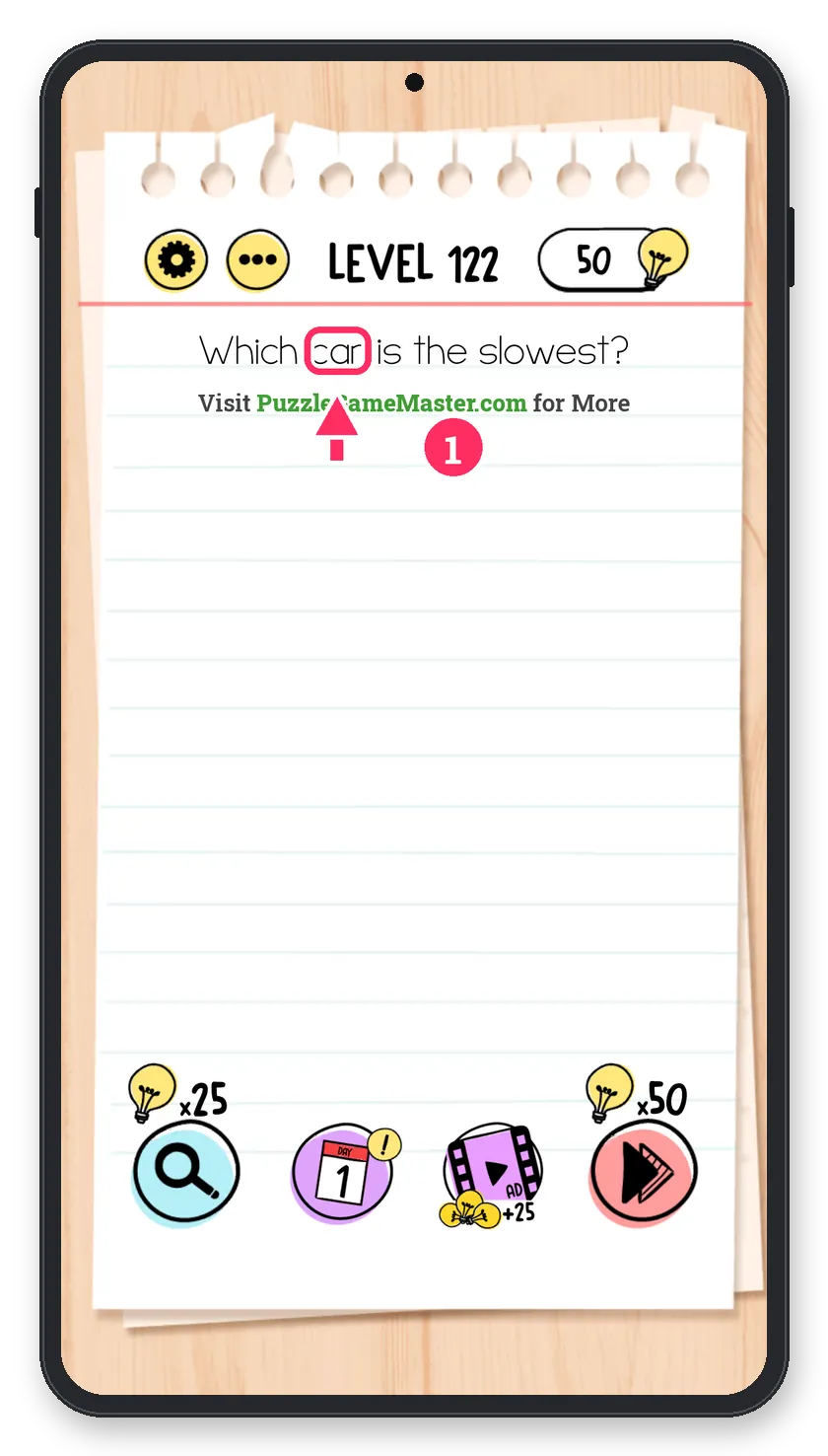 Brain Test: Tricky Puzzles Level 122 answer with steps marked