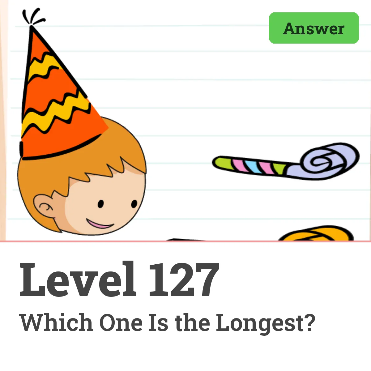 Brain Test: Tricky Puzzles Level 127 answer – Which One Is the Longest?