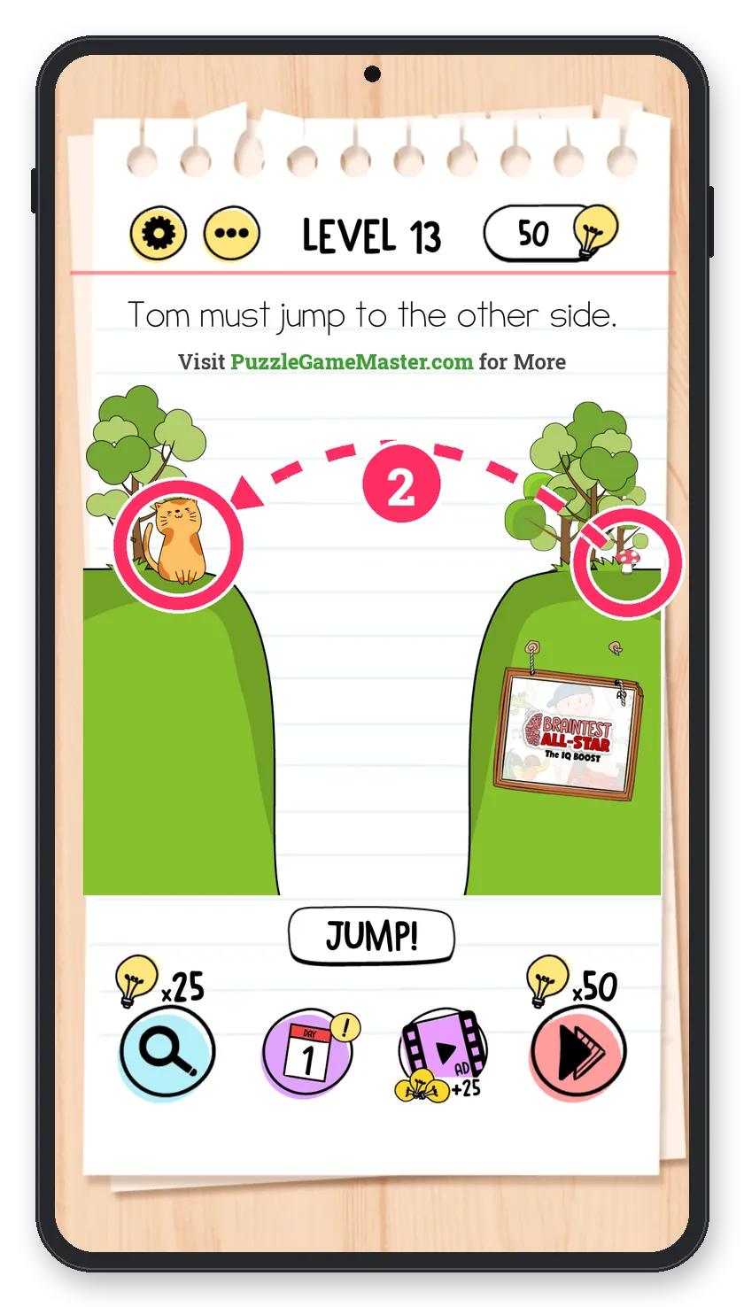 Brain Test: Tricky Puzzles Level 13 step 2: Drag it to Tom