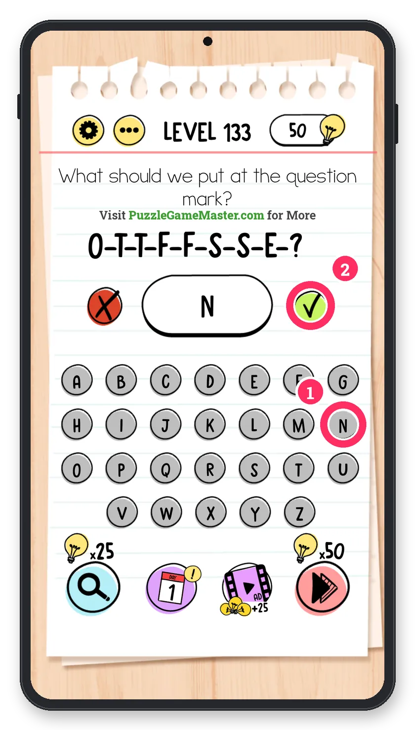 Brain Test: Tricky Puzzles Level 133 answer with steps marked