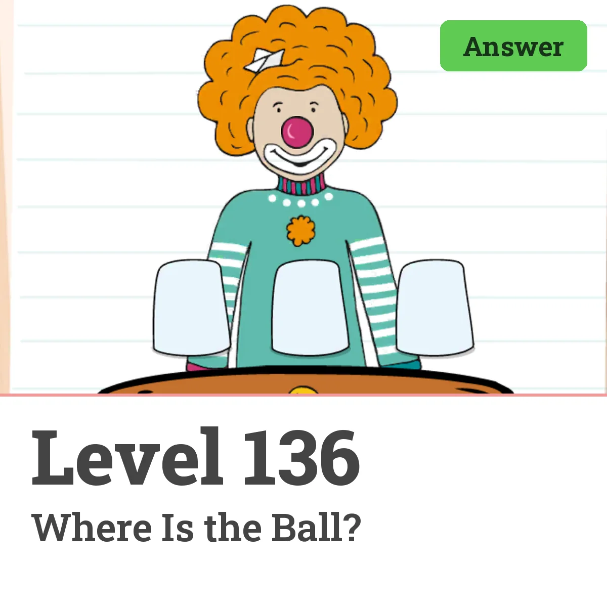 Brain Test: Tricky Puzzles Level 136 answer – Where Is the Ball?