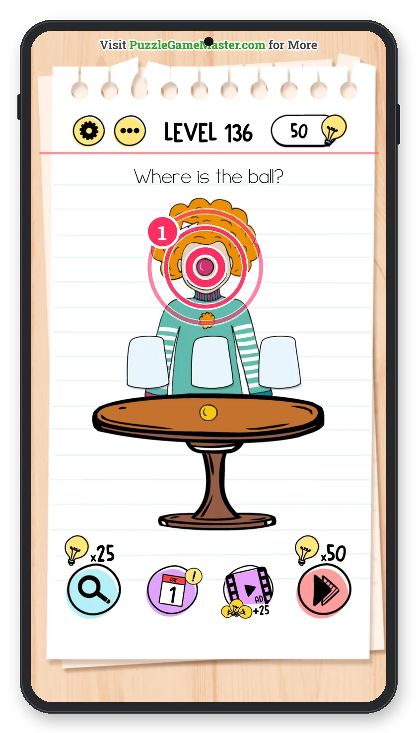Brain Test: Tricky Puzzles Level 136 step 1: Honk the nose