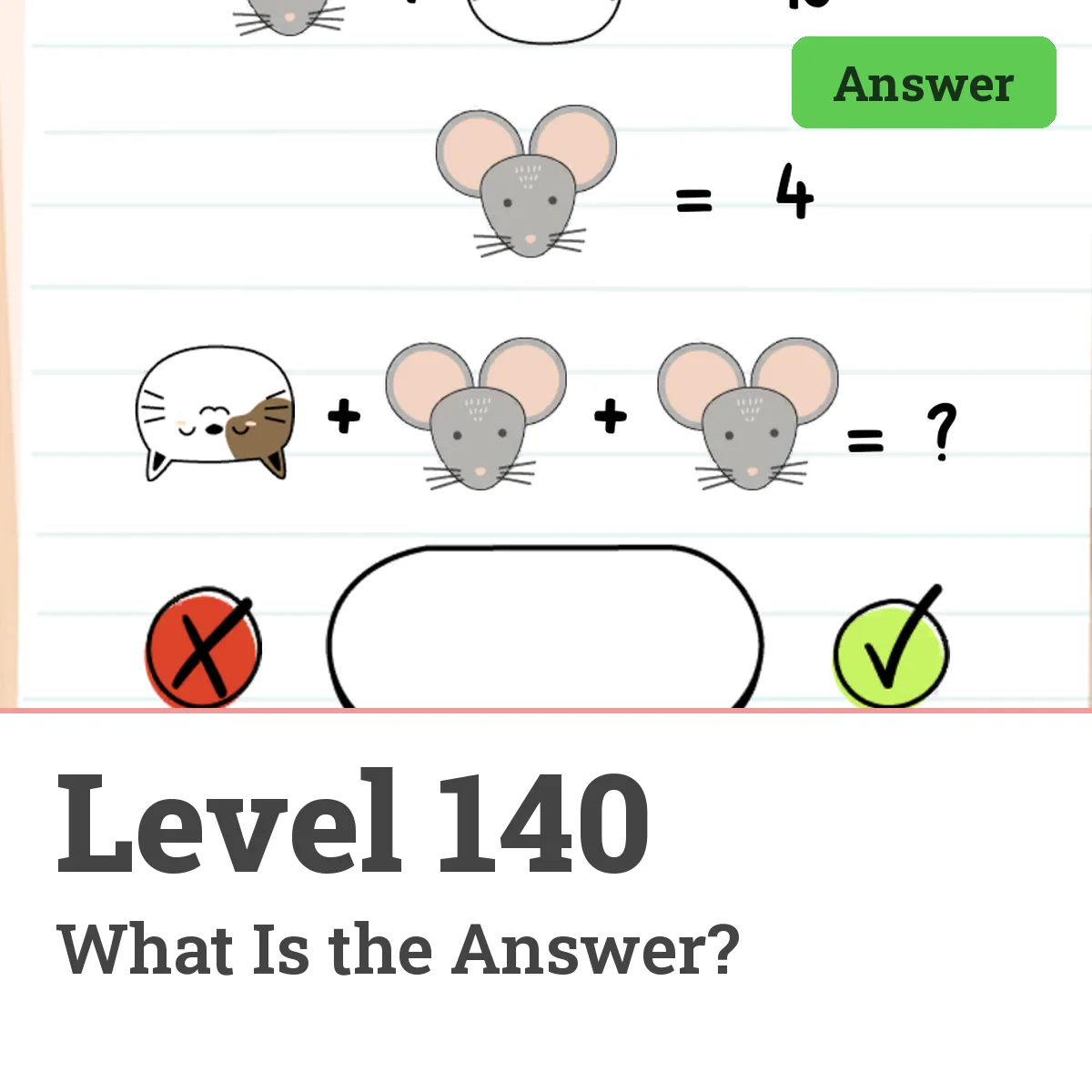 Brain Test: Tricky Puzzles Level 140 answer – What Is the Answer?