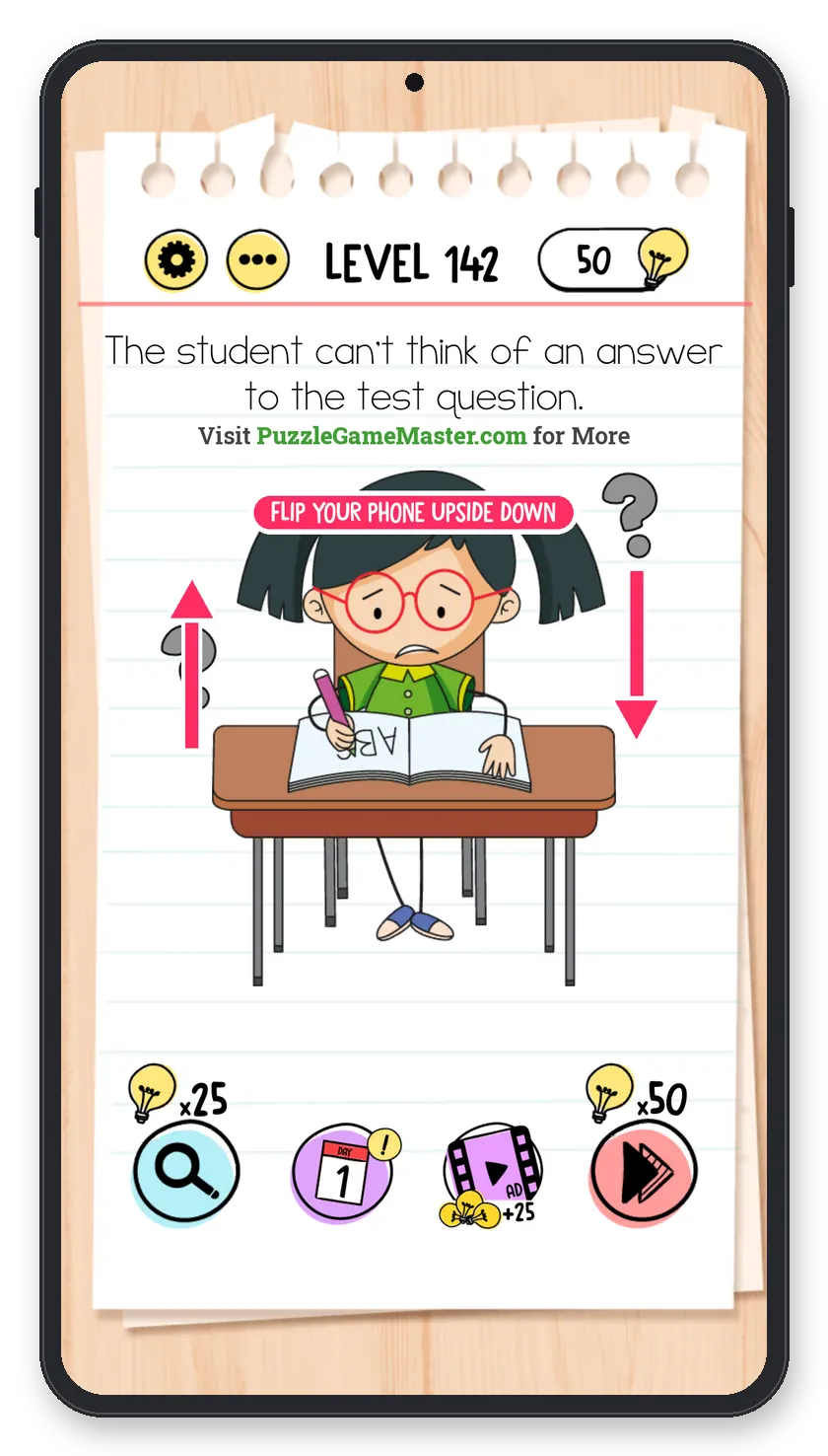 Brain Test: Tricky Puzzles Level 142 answer with steps marked
