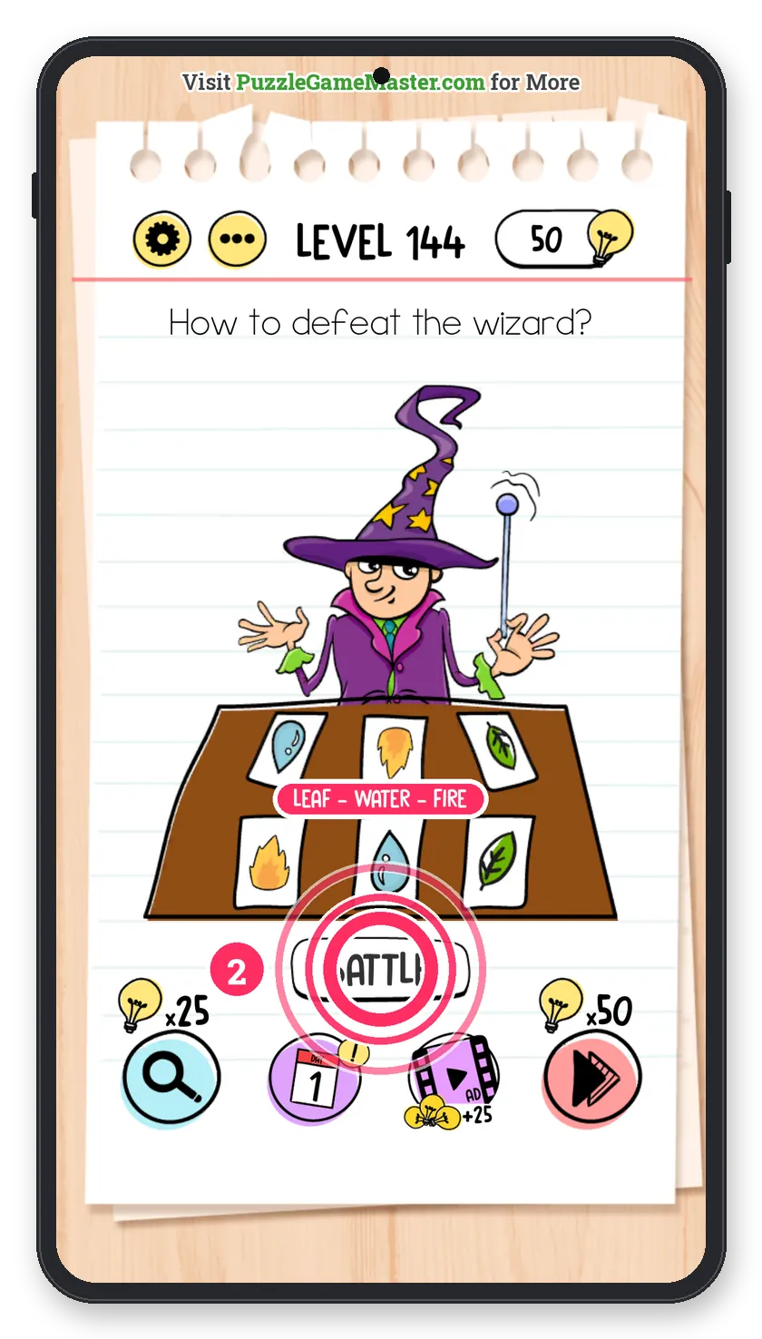 Brain Test: Tricky Puzzles Level 144 step 2: Fight