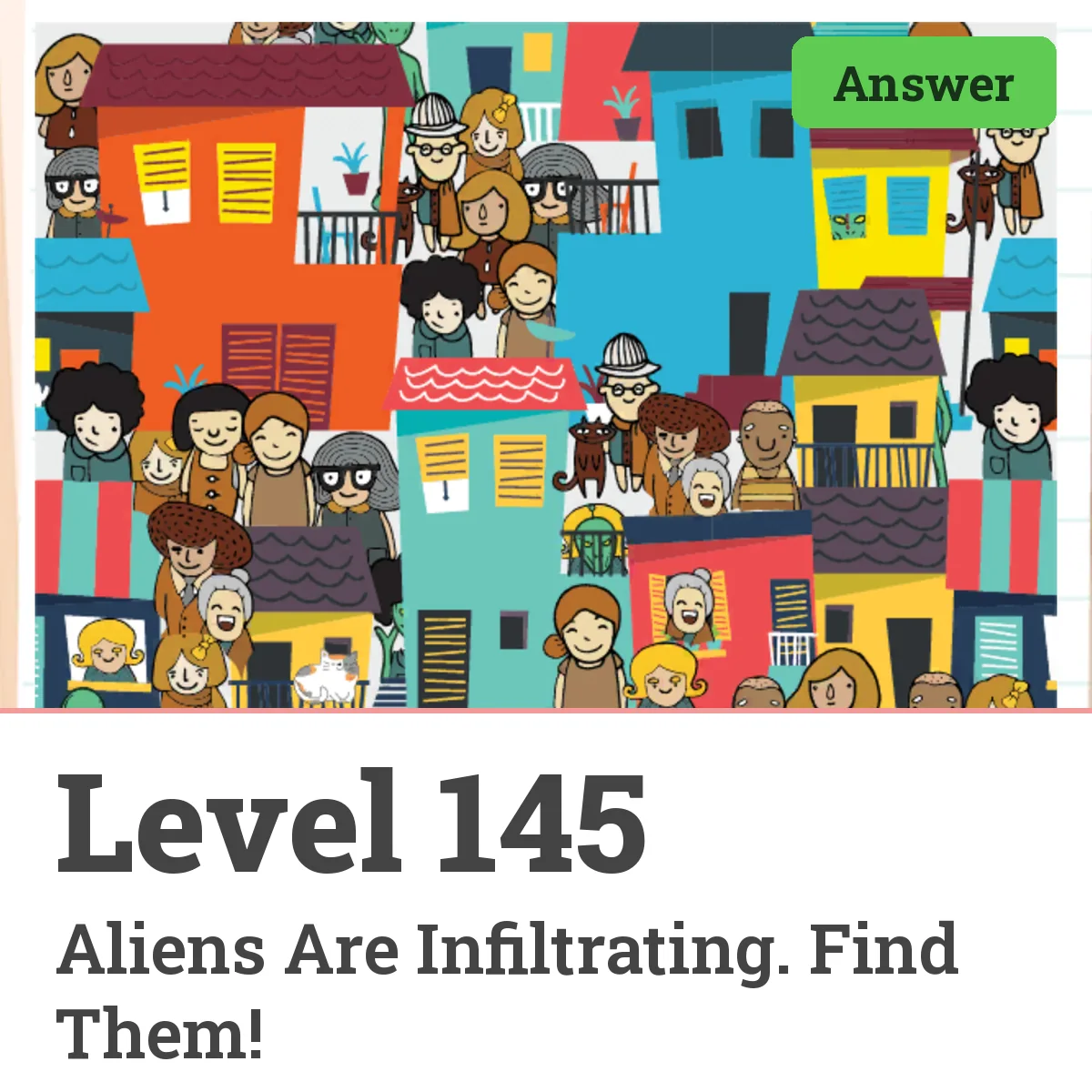 Brain Test: Tricky Puzzles Level 145 answer – Aliens Are Infiltrating. Find Them!