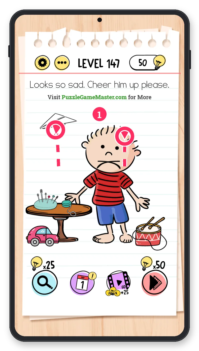 Brain Test: Tricky Puzzles Level 147 answer with steps marked