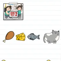 Brain Test: Tricky Puzzles Level 150 answer – Feed Our Cat From Left to Right