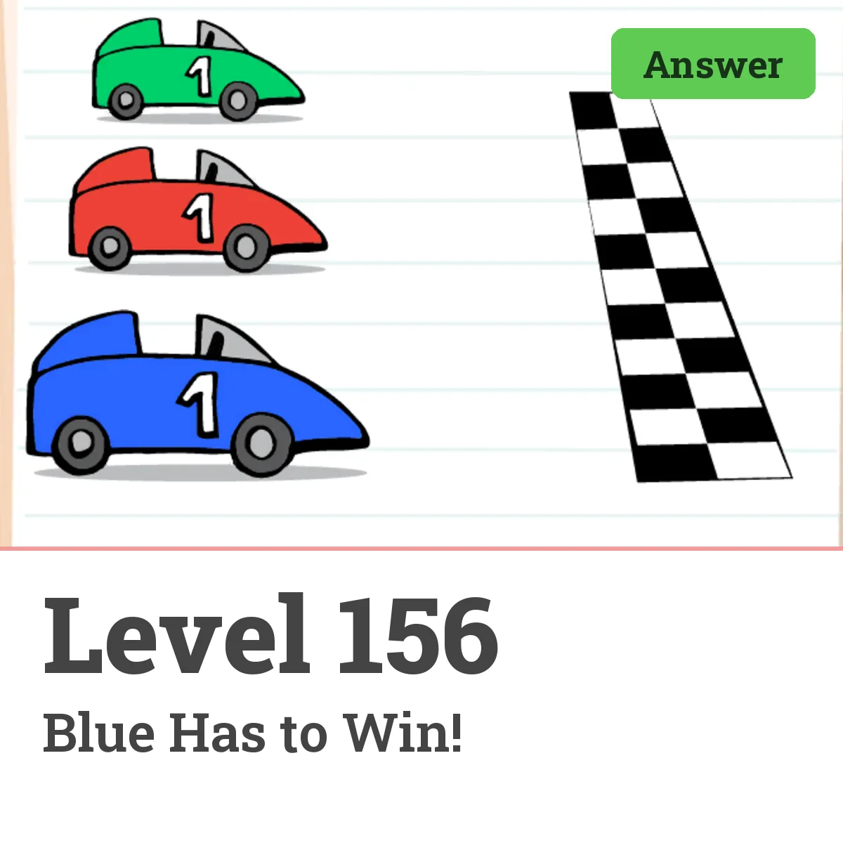 Brain Test: Tricky Puzzles Level 156 answer – Blue Has to Win!