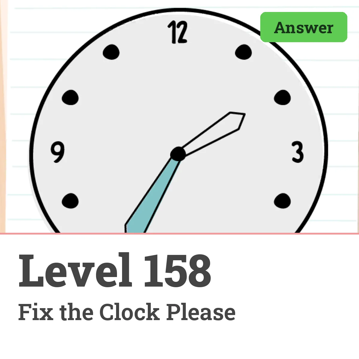 Brain Test: Tricky Puzzles Level 158 answer – Fix the Clock Please