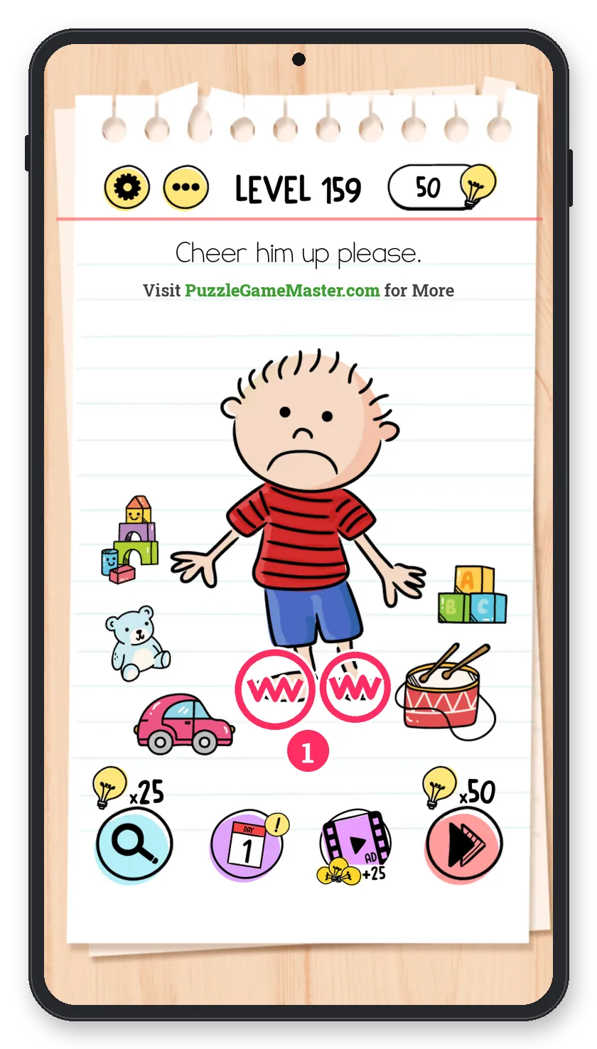 Brain Test: Tricky Puzzles Level 159 answer with steps marked