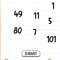 Brain Test: Tricky Puzzles Level 16 answer – Tap Them in Order: 1, 49, 80, 5, 7, 11, 101
