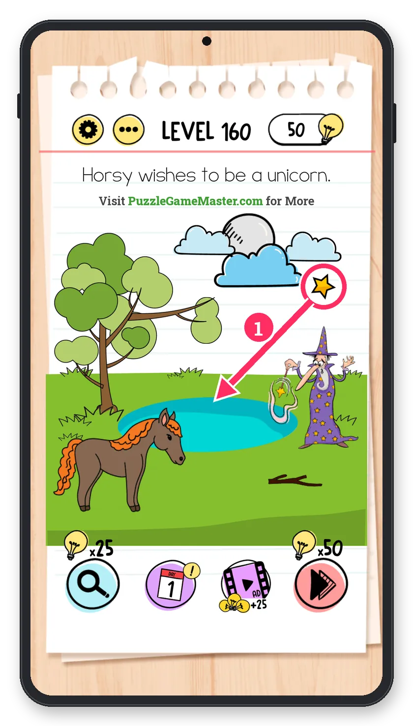 Brain Test: Tricky Puzzles Level 160 answer with steps marked