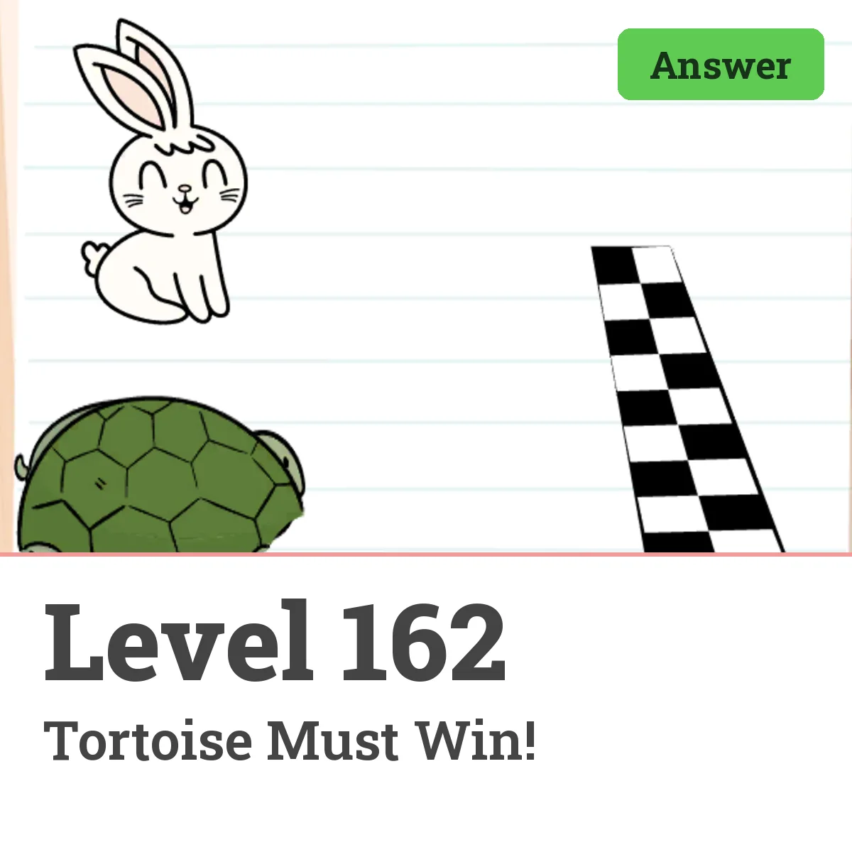 Brain Test: Tricky Puzzles Level 162 answer – Tortoise Must Win!