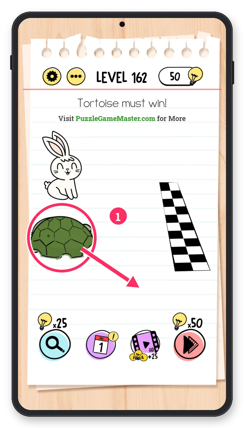 Brain Test: Tricky Puzzles Level 162 step 1: Lift the shell