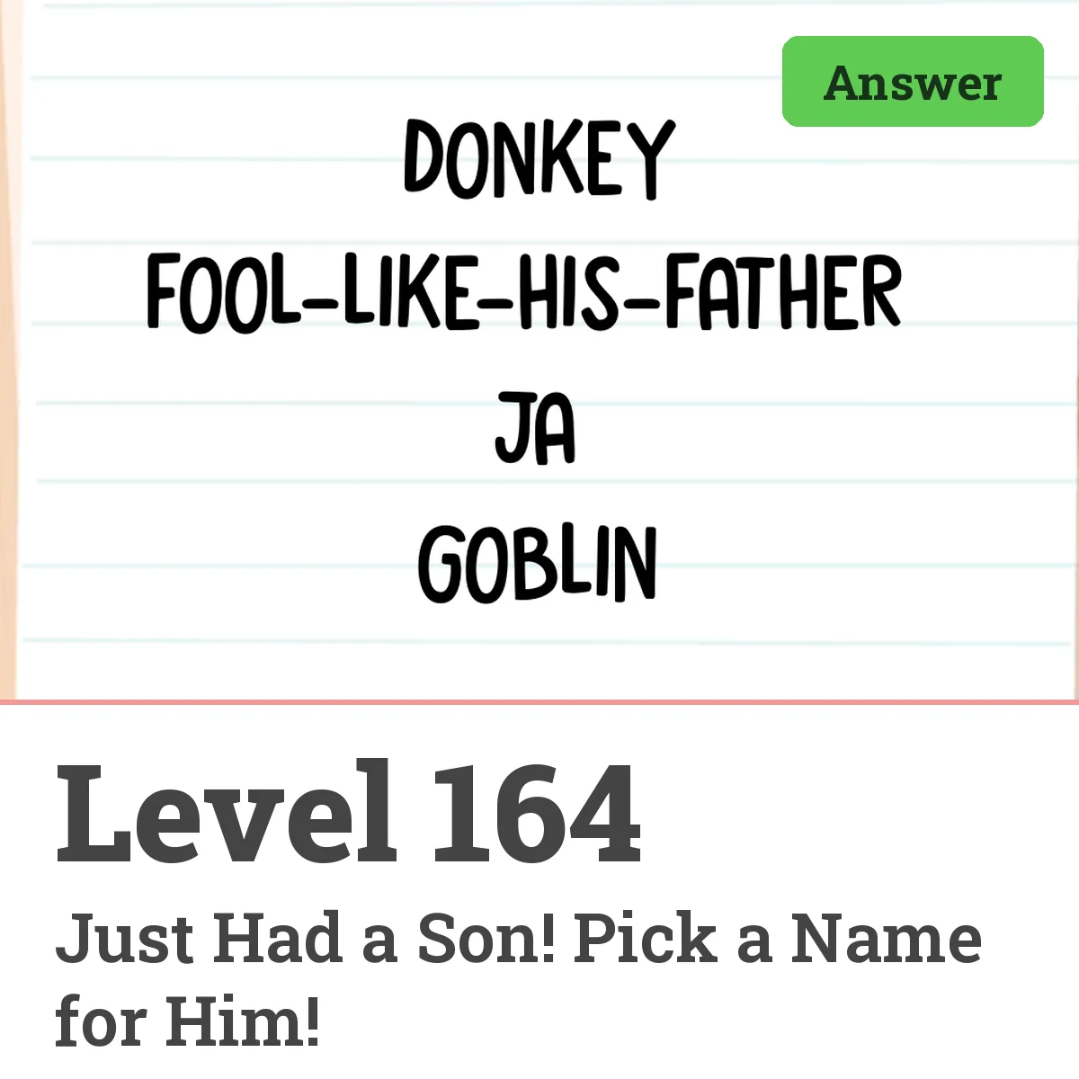 Brain Test: Tricky Puzzles Level 164 answer – Just Had a Son! Pick a Name for Him!