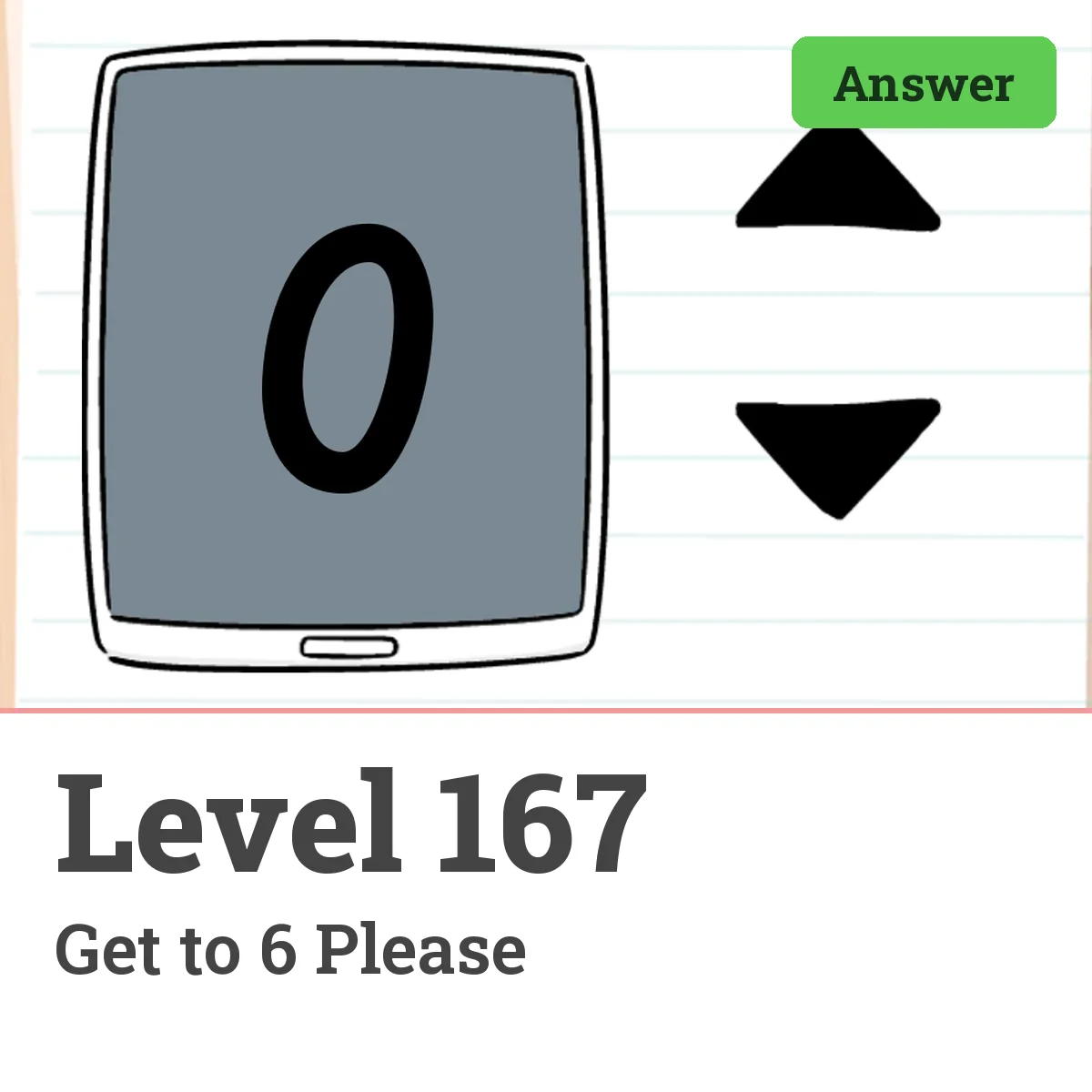 Brain Test: Tricky Puzzles Level 167 answer – Get to 6 Please