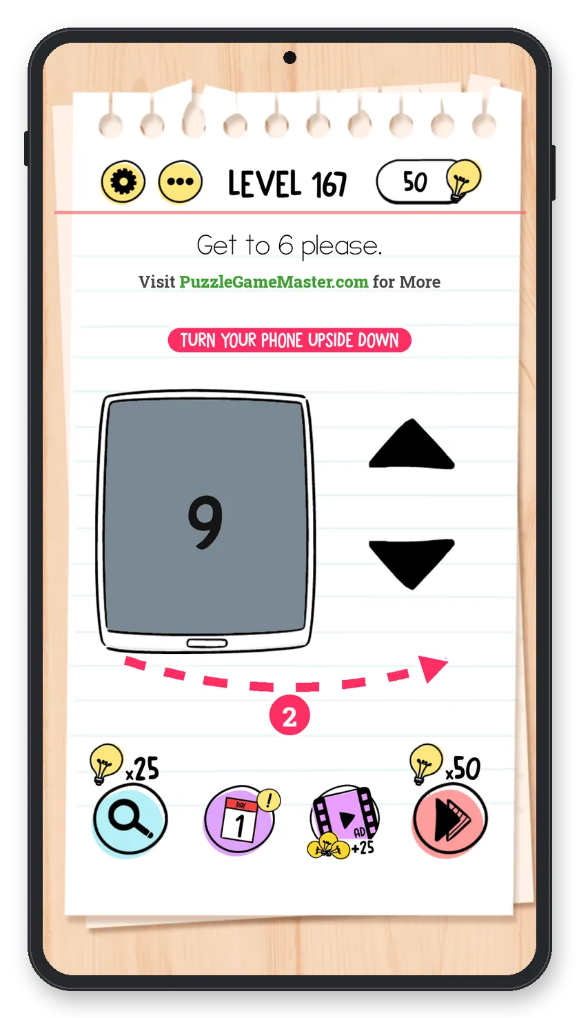 Brain Test: Tricky Puzzles Level 167 step 2: Turn the phone
