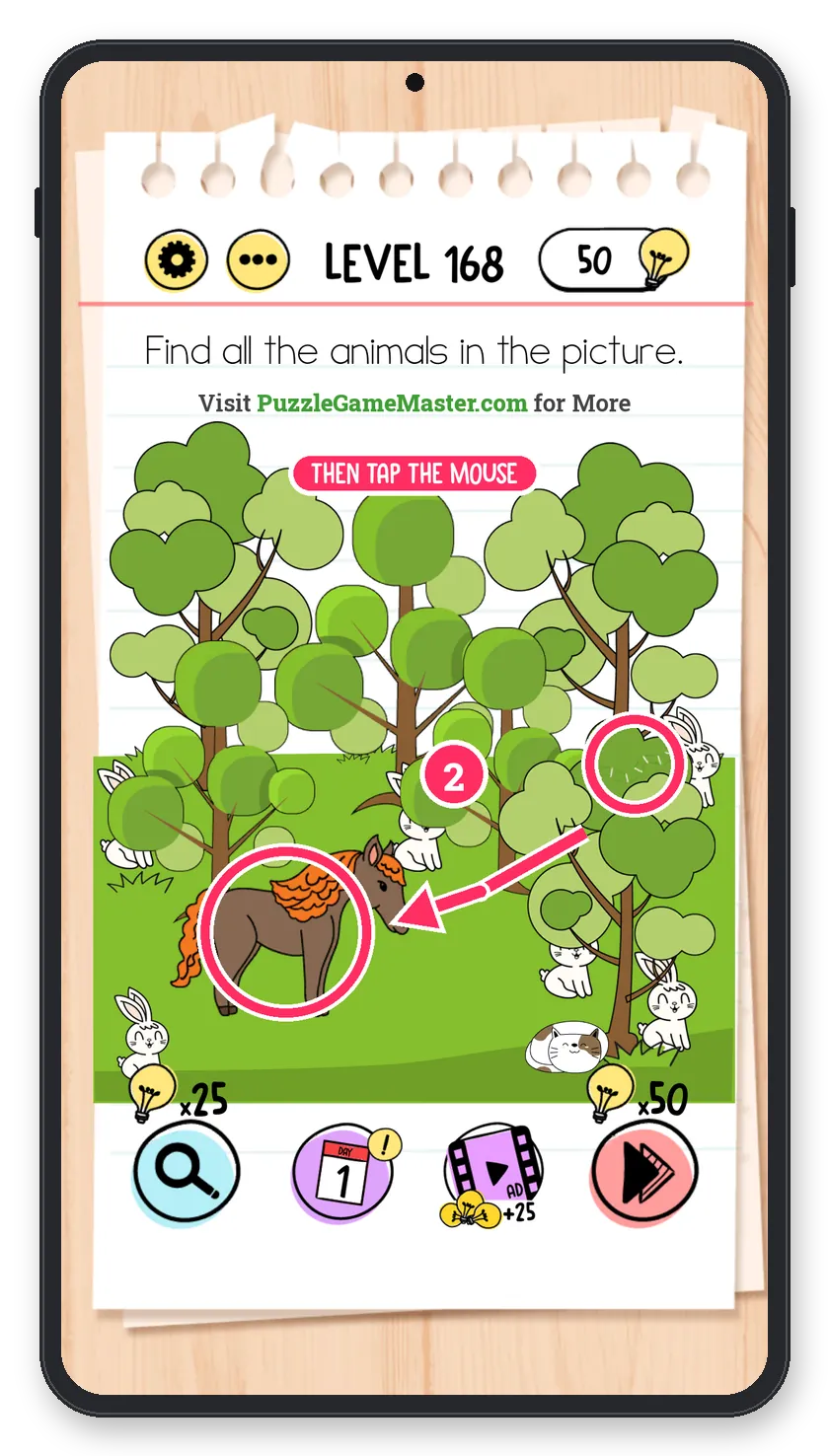 Brain Test: Tricky Puzzles Level 168 step 2: Scare the horse