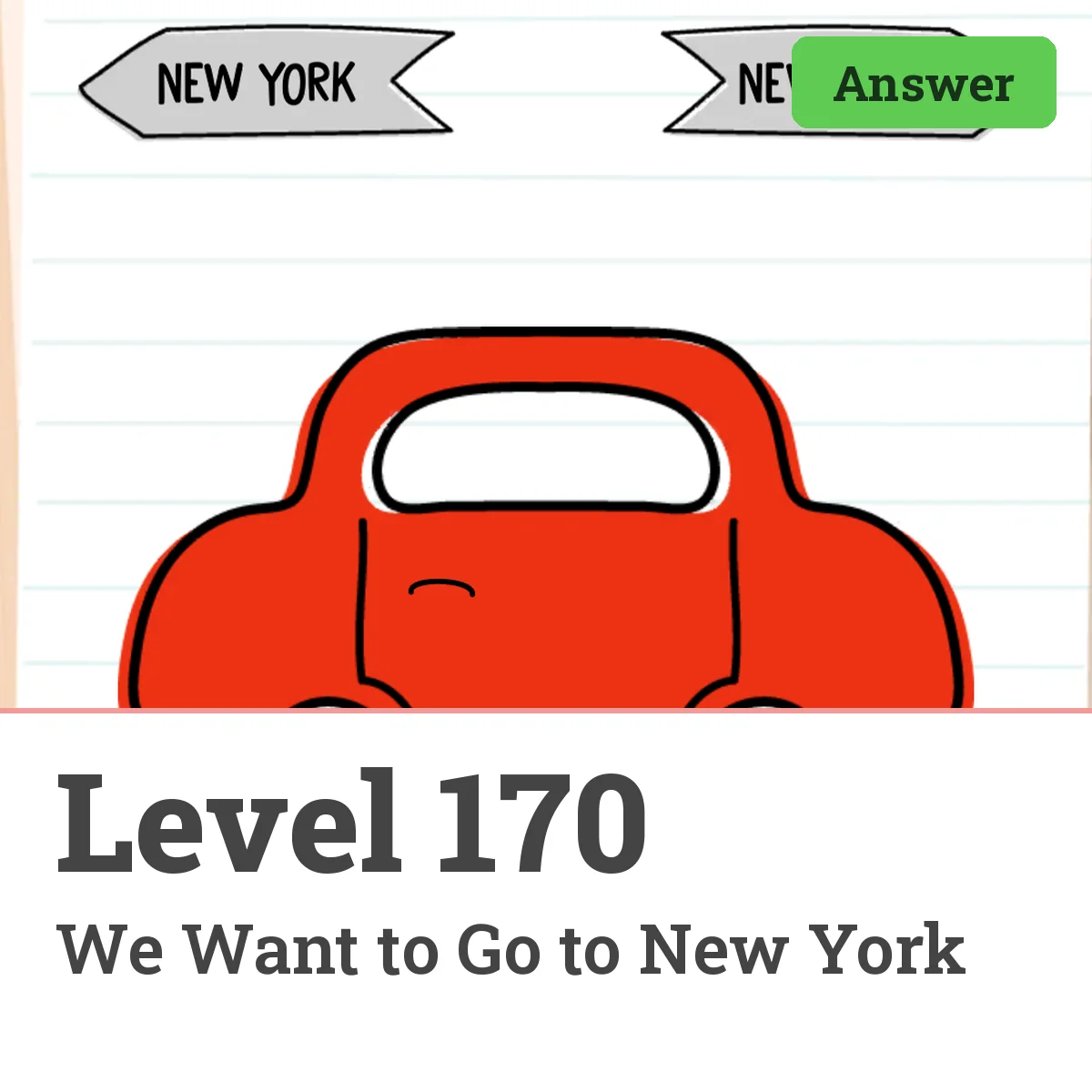 Brain Test: Tricky Puzzles Level 170 answer – We Want to Go to New York