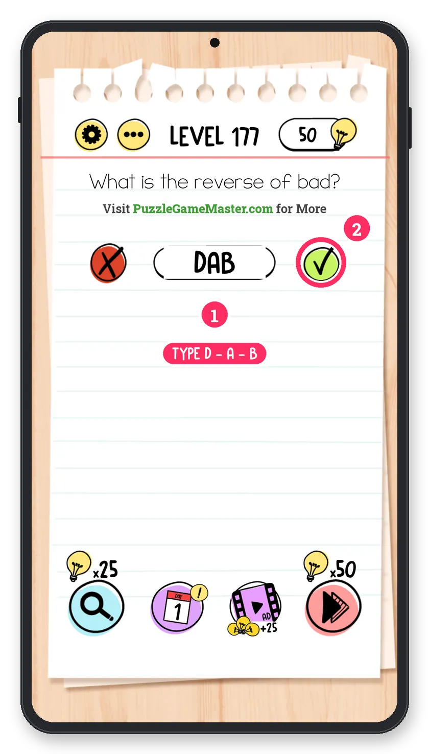 Brain Test: Tricky Puzzles Level 177 answer with steps marked