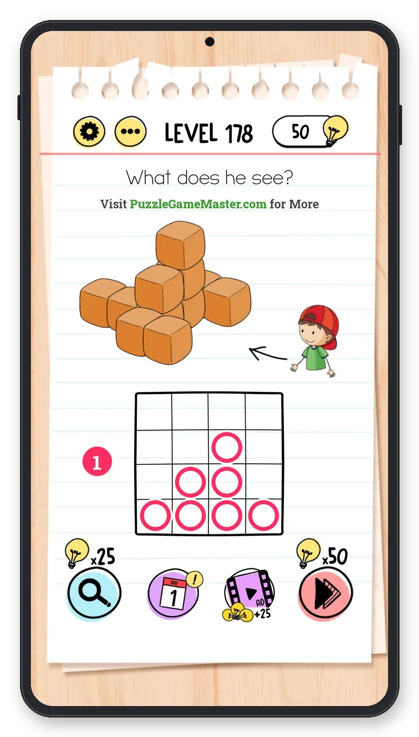 Brain Test: Tricky Puzzles Level 178 answer with steps marked