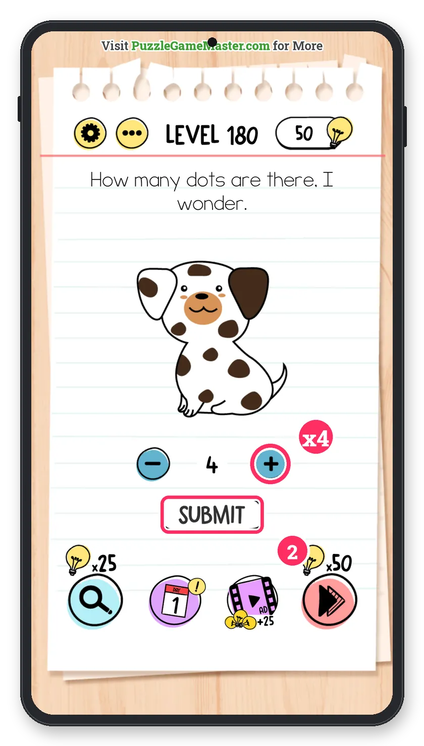 Brain Test: Tricky Puzzles Level 180 step 2: Enter 4