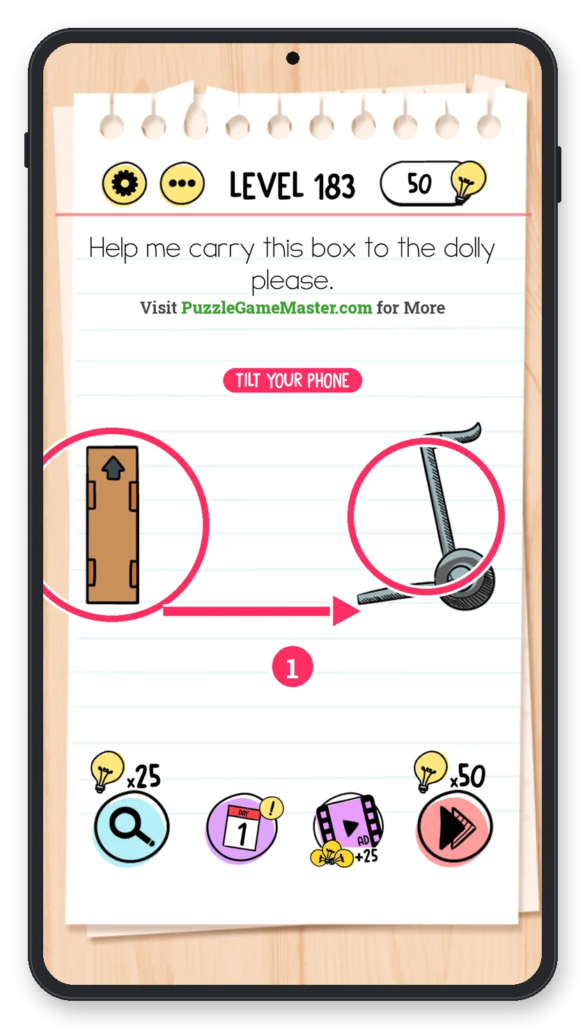 Brain Test: Tricky Puzzles Level 183 answer with steps marked