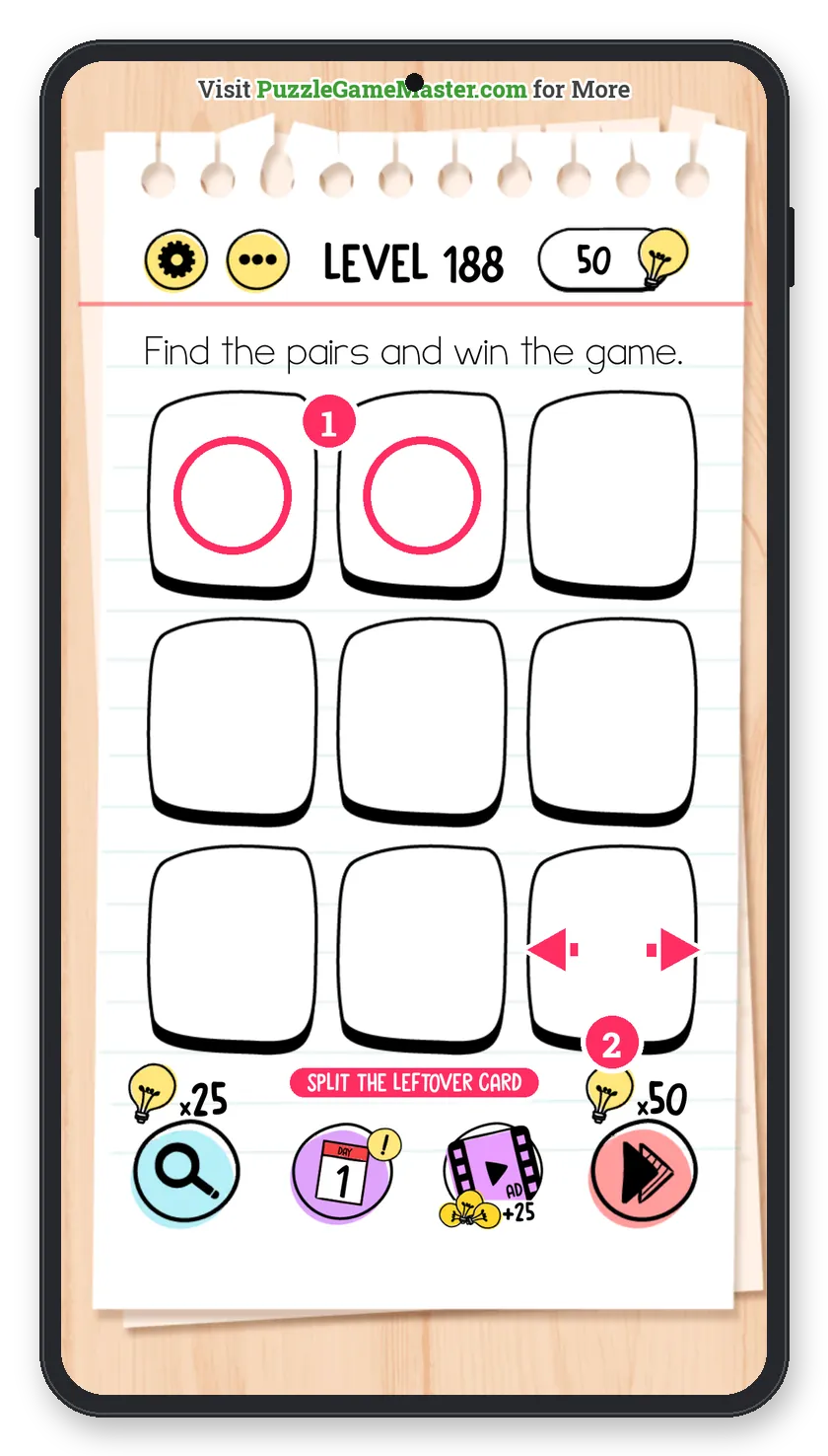 Brain Test: Tricky Puzzles Level 188 answer with steps marked