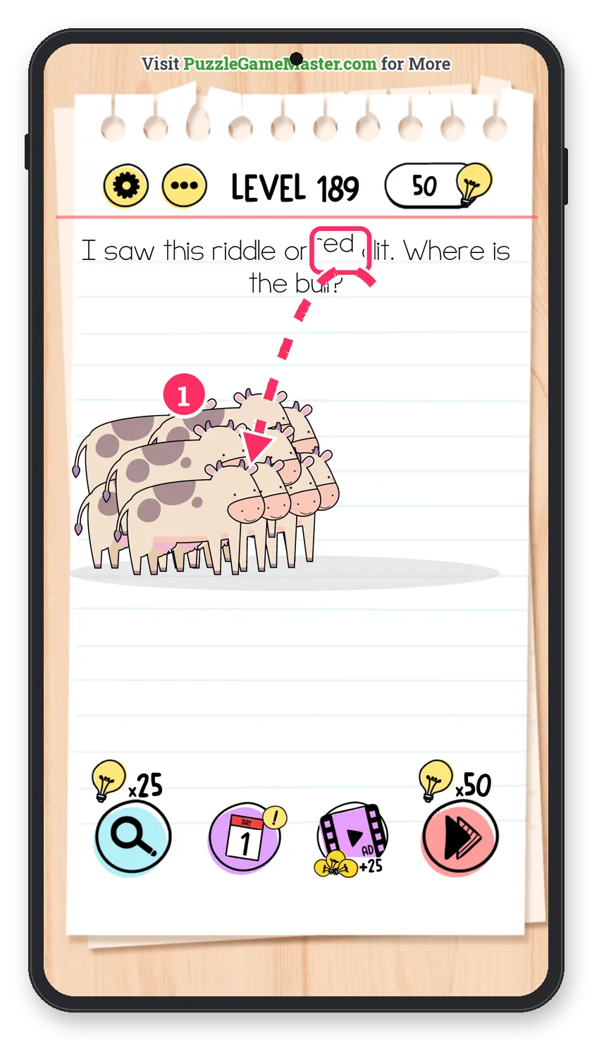 Brain Test: Tricky Puzzles Level 189 answer with steps marked