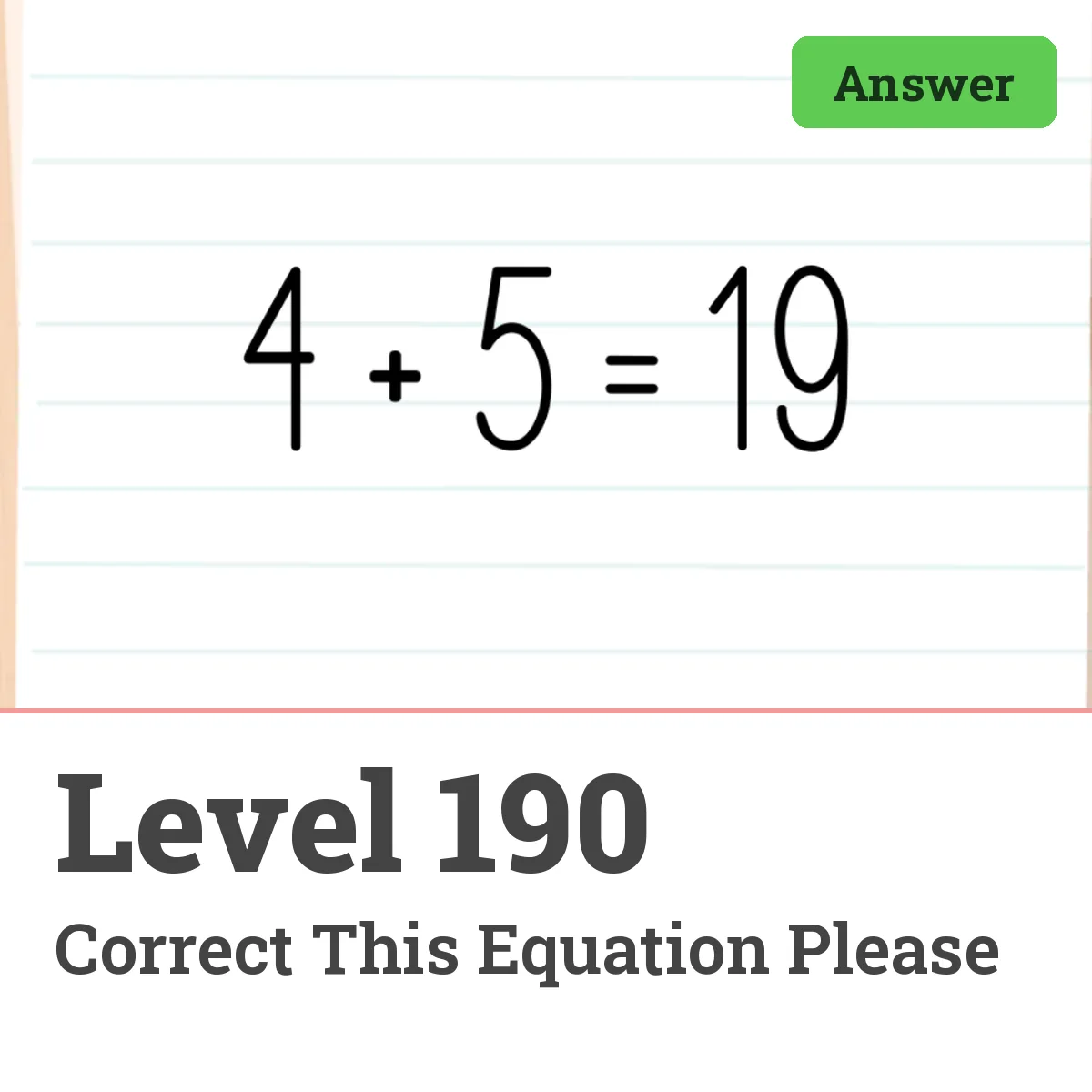 Brain Test: Tricky Puzzles Level 190 answer – Correct This Equation Please