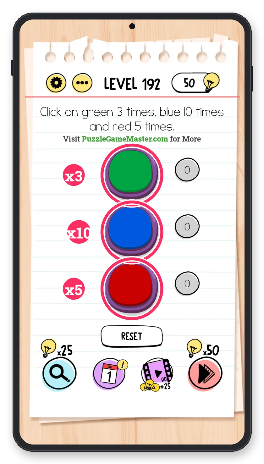 Brain Test: Tricky Puzzles Level 192 answer with steps marked