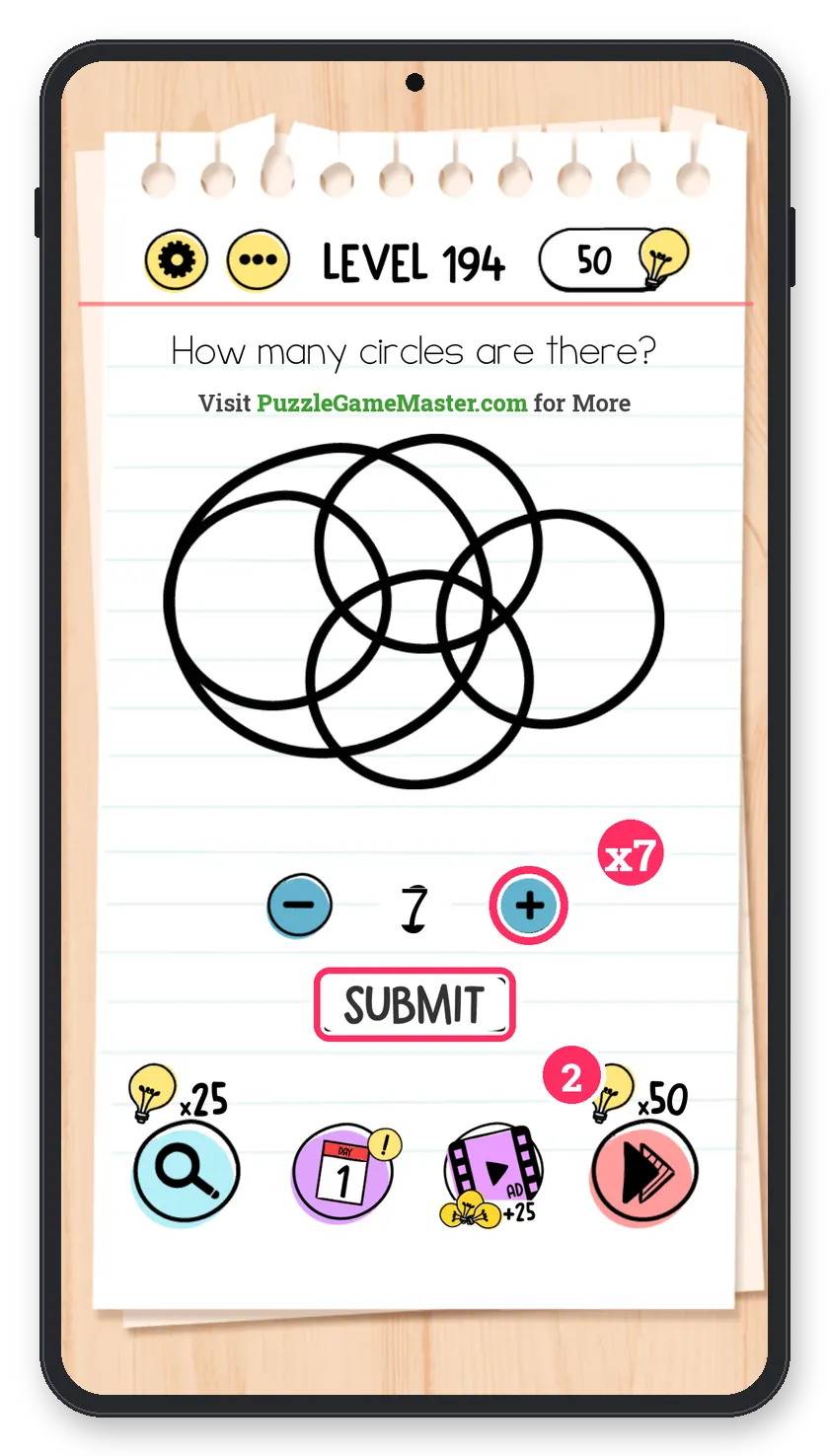 Brain Test: Tricky Puzzles Level 194 step 2: Enter 7